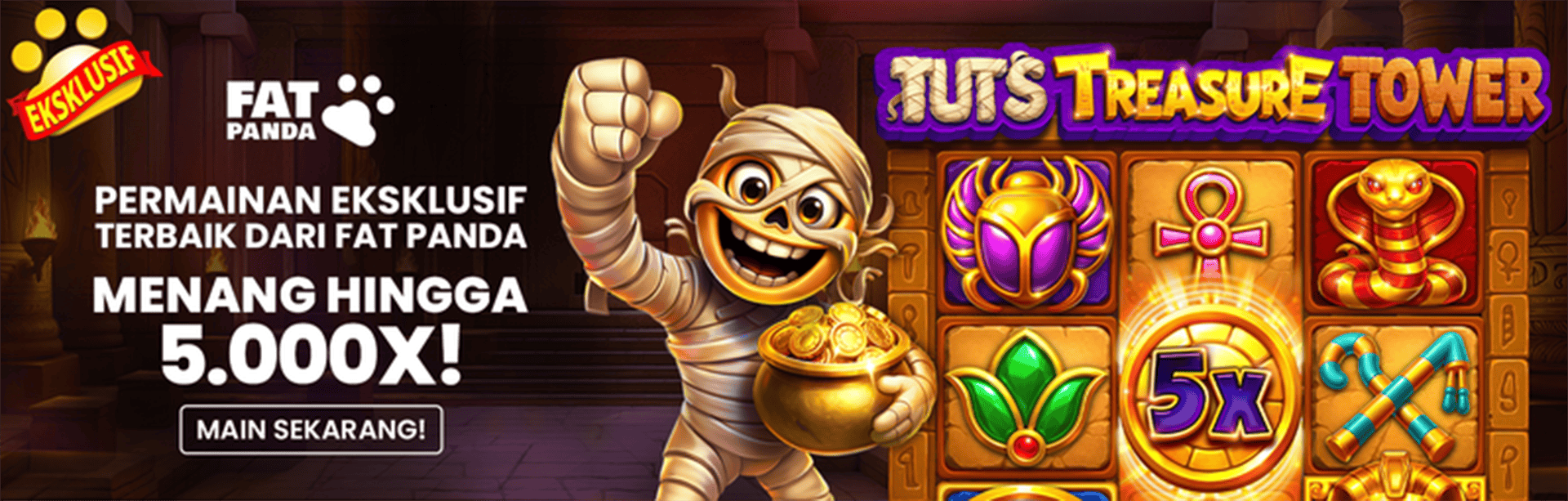 FAT PANDA - TUT'S TREASURE TOWER GAME PROMO BANNER